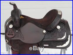 15 CIRCLE Y Dark Oil Western EQUITATION Show Horse Saddle w Silver Exc Cond