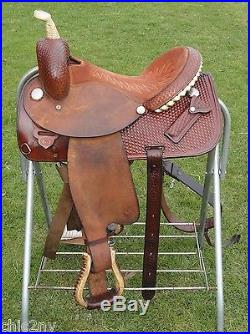 15 CIRCLE Y Western Horse Barrel Racing Saddle w Billy Cook String Cinch