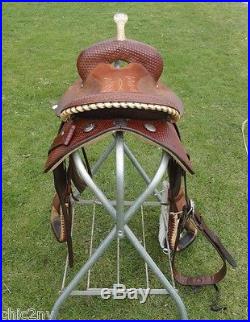 15 CIRCLE Y Western Horse Barrel Racing Saddle w Billy Cook String Cinch