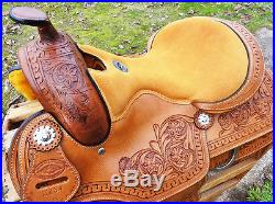 15 Classic Tooled Leather Western Horse Cowboy Montana Ranch Trail Saddle Tack