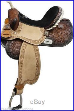 15 Double T Barrel Racing Saddle Conchos Full Qh Bars Med Oil + Lead 6556