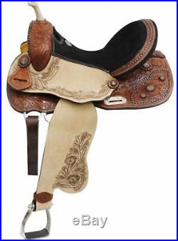 15 Double T Barrel Style Saddle With Copper Colored Starburst Conchos
