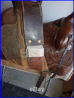 15 HEREFORD Tex Tan Western Pleasure Saddle/ FILIGREE SILVER