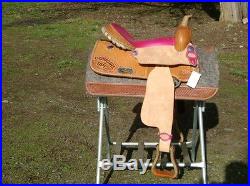 15 MadcoW PINK COWGIRL UP WESTERN BARREL RACER RACING WESTERN SHOW SADDLE