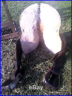 15 RED ROUGHOUT WESTERN HORSE SADDLE for TRAIL RIDING or BARREL RACING