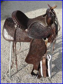 15 Vintage SIMCO Western Horse Saddle Beautiful Tooling & Buckstitch #5548