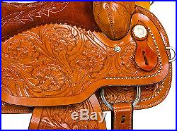 15 WESTERN ROPING ROPER COWBOY RANCH HORSE PLEASURE TRAIL LEATHER SADDLE TACK
