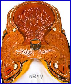 15 WESTERN ROPING ROPER COWBOY RANCH HORSE PLEASURE TRAIL LEATHER SADDLE TACK