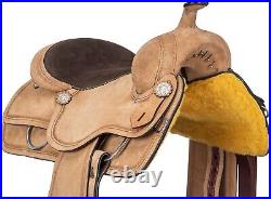15 Western Trail Saddle Roughout Leather Suede Seat King Series Tough 1