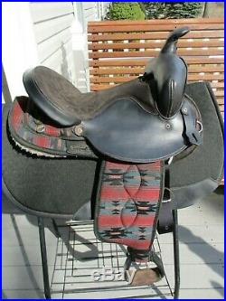 15'' black aztec big horn #191 western barrel trail saddle Cordura & Leather QHB