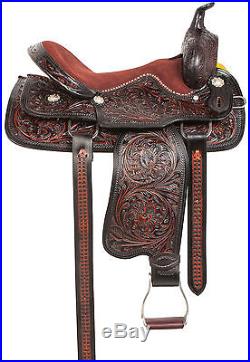 16 17 18 Black Barrel Pleasure Trail Show Western Leather Horse Saddle Tack