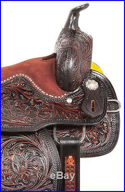 16 17 18 Black Barrel Pleasure Trail Show Western Leather Horse Saddle Tack