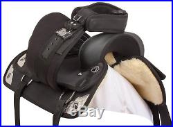 16 17 18 Black Synthetic Pleasure Trail Western Horse Saddle Tack Package
