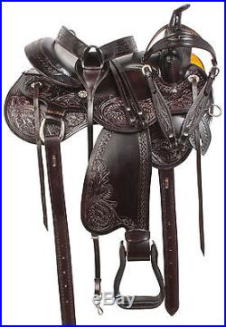 16 17 18 Dark Western Pleasure Trail Barrel Endurance Horse Leather Saddle