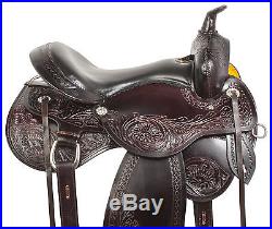 16 17 18 Dark Western Pleasure Trail Barrel Endurance Horse Leather Saddle