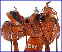 16 17 18 New Western Pleasure Trail Endurance Leather Horse Saddle Tack Set