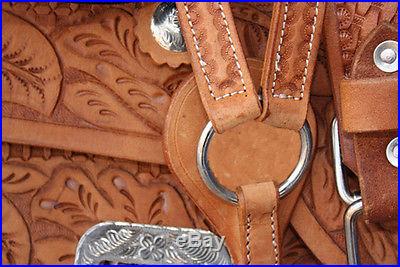16 17 18 WESTERN RANCH WORK COWBOY PLEASURE TRAIL SADDLE HORSE LEATHER TACK
