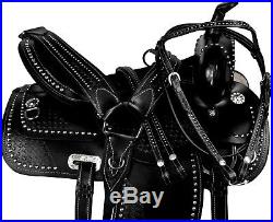 16 17 18 Western Leather Silver Show Parade Horse Saddle Tack Pleasure Trail