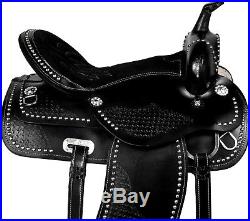 16 17 18 Western Leather Silver Show Parade Horse Saddle Tack Pleasure Trail