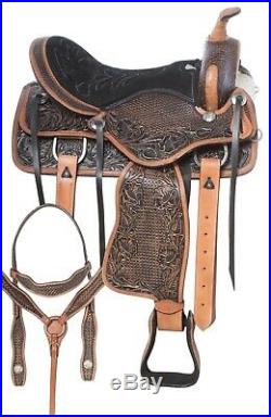 16 17 18 Western Pleasure Trail Barrel Endurance Horse Leather Saddle Tack