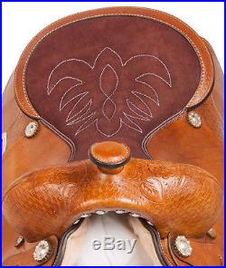16 17 18 Western Ranch Work Cowboy Leather Pleasure Trail Saddle Horse Tack Set