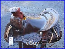 16 17 Brown Western Wade Roping Ranch Rodeo Trail Pleasure Leather Horse Saddle