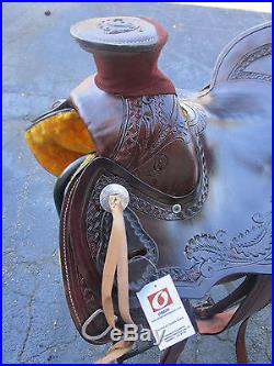 16 17 Brown Western Wade Roping Ranch Rodeo Trail Pleasure Leather Horse Saddle