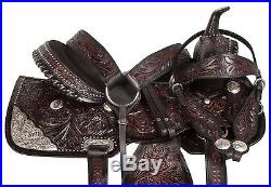 16 17 Black Show Western Leather Silver Parade Trail Horse Saddle Tack Rodeo