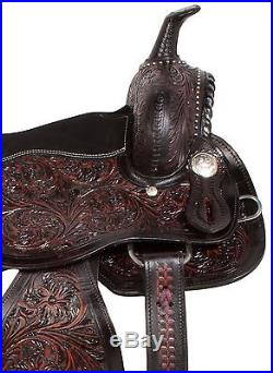 16 17 Black Show Western Leather Silver Parade Trail Horse Saddle Tack Rodeo
