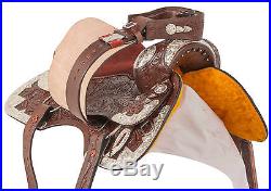 16 17 Custom Western Show Parade Silver Horse Leather Saddle Tack Set Trail