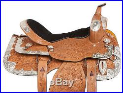 16 17 Light Oil Western Show Equitation Pleasure Leather Horse Saddle Tack Set