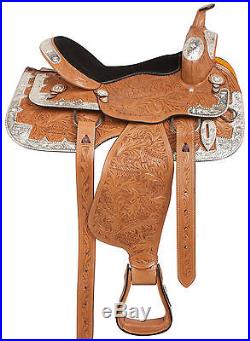 16 17 Light Oil Western Show Equitation Pleasure Leather Horse Saddle Tack Set