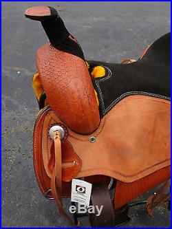 16 17 Roping Roper Pleasure Barrel Racing Trail Leather Western Horse Saddle