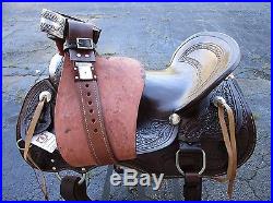 16 17 Roping Wade Brown Western Reiner Pleasure Tooled Leather Horse Saddle Tack