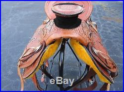 16 17 Wade Roping Ranch Roper Western Pleasure Trail Tooled Leather Horse Saddle
