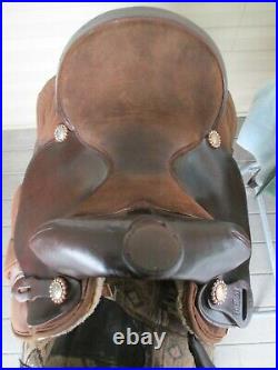16'' #268 Brown big horn leather & cordura western barrel trail saddle QH BARS