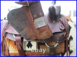 16'' #722 American Saddlery Bear Trap Rancher Saddle Hi Cantle Qh Bars