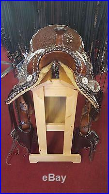 16 All Leather Western Show Parade Saddle With Silver Beautiful