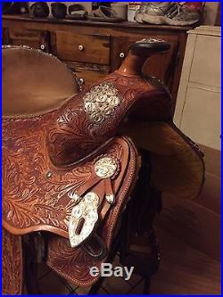 16 Alamo Saddlery Western Show Saddle with silver