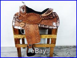 16 Black Gold Montana Show Silver Western Leather Parade Horse Saddle Tack