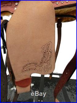 16 BLACK SUEDE BARREL RACER ROUGHOUT LEATHER PLEASURE TRAIL SHOW WESTERN SADDLE
