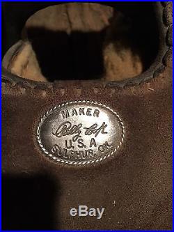 16 BLACK autographed Billy Cook Western Show Saddle with free Breast Strap