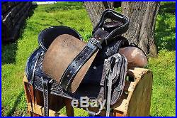 16 Black Western Wade Roping Pleasure Trail Leather Cowboy Ranch Saddle Tack