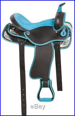 16 Blue Western Pleasure Trail Barrel Horse Saddle Tack Set