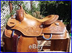 16 CLOSE CONTACT REINING MONTANA LEATHER COWBOY WESTERN TRAIL HORSE SADDLE