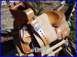 16 CLOSE CONTACT REINING MONTANA LEATHER COWBOY WESTERN TRAIL HORSE SADDLE