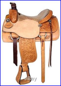 16 Circle S Western Roping Saddle With Alligator Print Seat! Roping Warranty