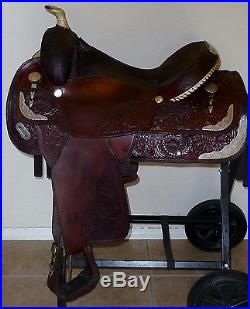 16 Circle Y Equitation Show Trail Western Saddle with Silver Dark Oil