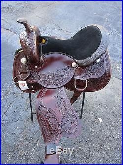 16 Dark Oak Brown Western Wade Roping Cowboy Trail Pleasure Leather Horse Saddle