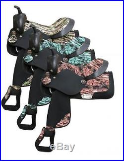 16 Double T Camo Print Synthetic Saddle Headstall & Breastcollar SET